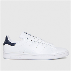 Adidas - adidas stan smith primegreen trainers in white & navy (Mens)