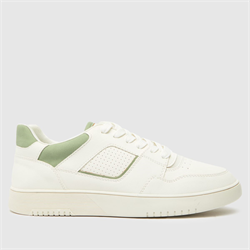 Schuh - schuh mabel panelled lace up trainers in white & green (Womens)