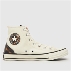 Converse - Converse all star hi tortoise trainers in white & brown (Womens)