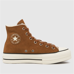 Converse - Converse all star lift hi cozy trainers in brown (Womens)