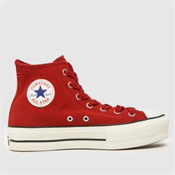 Converse - Converse all star lift hi trainers in red (Womens)