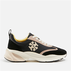 TORY BURCH - Tory Burch Good Luck Nylon and Suede Running-Style Trainers - UK 3 (Mens)
