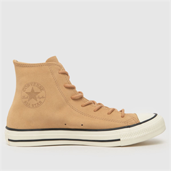 Converse - Converse all star hi mono suede trainers in beige (Womens)