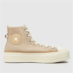 Converse - Converse all star lift winter warmers trainers in white & beige (Womens)