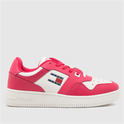 Tommy Jeans - Tommy Jeans basket sneaker trainers in white & pink (Womens)