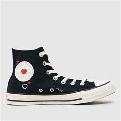 Converse - Converse all star hi y2k heart trainers in black & white (Womens)