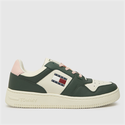 Tommy Jeans - Tommy Jeans retro leather basketball trainers in green (Womens)
